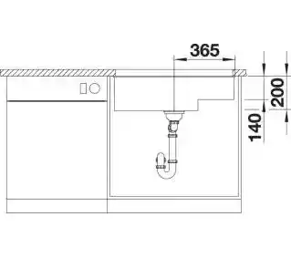 Blanco Zlewozmywak jednokomorowy Subline 700-U Level 523456 Biały 46 x 73