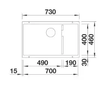Blanco Zlewozmywak jednokomorowy Subline 700-U Level 526003 Czarny 46 x 73
