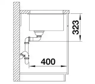 Blanco Zlewozmywak jednokomorowy Subline 700-U Level 526003 Czarny 46 x 73