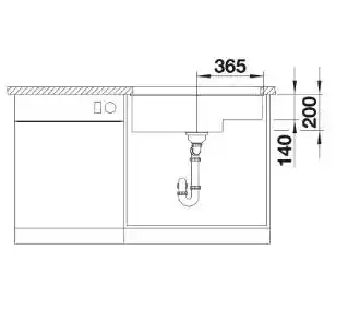 Blanco Zlewozmywak jednokomorowy Subline 700-U Level 526003 Czarny 46 x 73