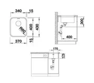Blanco Zlewozmywak jednokomorowy Supra 340-U 43 x 37