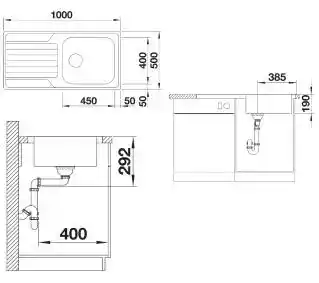 Blanco Zlewozmywak jednokomorowy z ociekaczem Dinas XL 6 S 524254 Stal szczotkowana 50 x 100