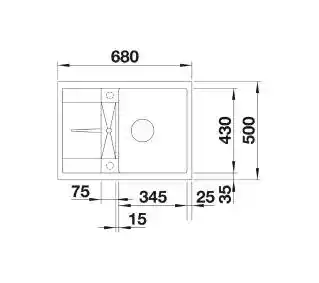 Blanco Zlewozmywak jednokomorowy z ociekaczem Metra 45 S Compact 527103 Delikatny biały 50x68