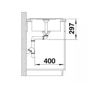 Blanco Zlewozmywak jednokomorowy z ociekaczem Metra 45 S Compact 527103 Delikatny biały 50x68