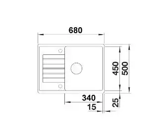 Blanco Zlewozmywak jednokomorowy z ociekaczem Zia 45 S Compact 524721 Antracyt 50 x 68