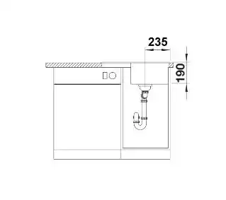 Blanco Zlewozmywak jednokomorowy z ociekaczem Zia 45 S Compact 524721 Antracyt 50 x 68