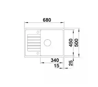 Blanco Zlewozmywak jednokomorowy z ociekaczem Zia 45 S Compact 527380 Wulkaniczny szary 50x68