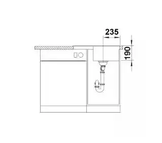 Blanco Zlewozmywak jednokomorowy z ociekaczem Zia 45 S Compact 527380 Wulkaniczny szary 50x68