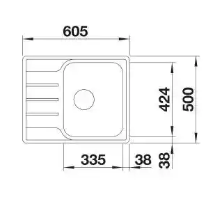 Blanco Zlewozmywak Lemis 45 S-IF Mini 525115 Stal szczotkowana