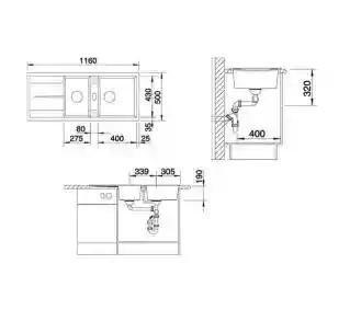 Blanco Zlewozmywak Metra 8 S 513071 Antracytowy