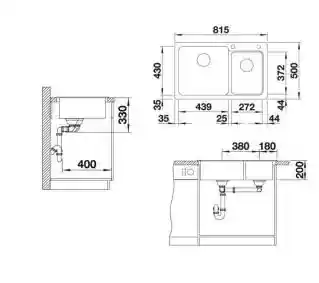 Blanco Zlewozmywak Naya 8 519646 Antracyt
