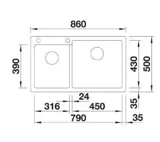 Blanco Zlewozmywak Pleon 9 527142 Delikatny biały