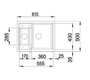 Blanco Zlewozmywak półtorakomorowy Metra 6 525923 Czarny 50 x 61.5