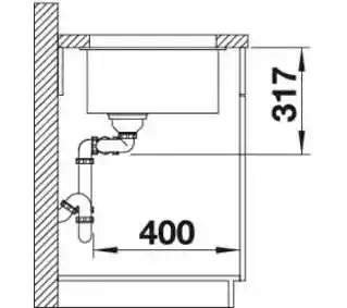 Blanco Zlewozmywak półtorakomorowy Subline 430/270-U 523152 Szarość skały 46 x 75.5