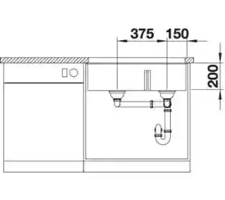 Blanco Zlewozmywak półtorakomorowy Subline 430/270-U 523152 Szarość skały 46 x 75.5