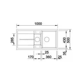 Blanco Zlewozmywak półtorakomorowy z ociekaczem Metra 6 S 517354 Tartufo 50 x 100