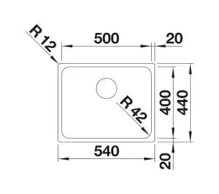 Blanco Zlewozmywak Solis 500-U 526122 Stal szczotkowana
