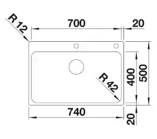 Blanco Zlewozmywak Solis 700-IF/A 526127 Stal szczotkowana