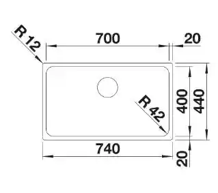 Blanco Zlewozmywak Solis 700-U 526125 Stal szczotkowana