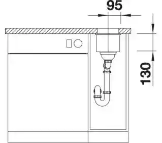 Blanco Zlewozmywak Subline 160-U 523396 Antracyt