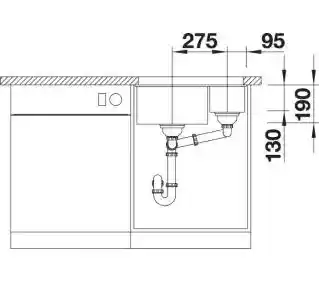 Blanco Zlewozmywak Subline 340/160-U 523549 Szarość skały