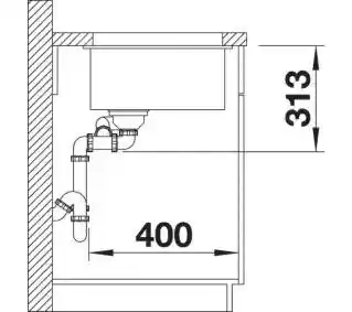 Blanco Zlewozmywak Subline 340/160-U 523549 Szarość skały