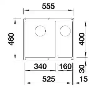 Blanco Zlewozmywak SUBLINE 340/160-U 525986 Czarny