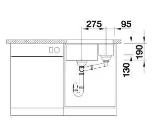 Blanco Zlewozmywak SUBLINE 340/160-U 525986 Czarny