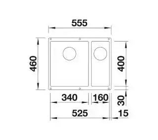 Blanco Zlewozmywak Subline 340/160-U 527163 Delikatny biały