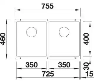 Blanco Zlewozmywak Subline 350/350-U 523578 Biały