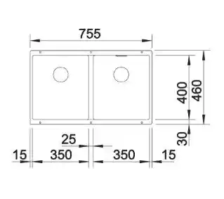 Blanco Zlewozmywak Subline 350/350-U 527164 Delikatny biały