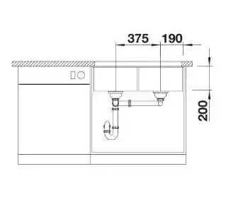 Blanco Zlewozmywak Subline 350/350-U 527164 Delikatny biały