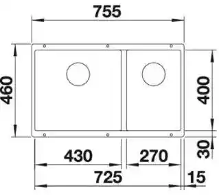 Blanco Zlewozmywak Subline 430/270-U 523151 Antracyt