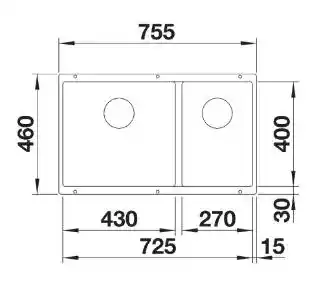 Blanco Zlewozmywak Subline 430/270-U Silgranit PuraDur 525991 Czarny