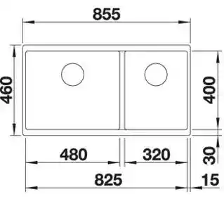 Blanco Zlewozmywak Subline 480/320-U 523588 Biały