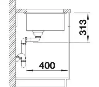 Blanco Zlewozmywak Subline 500-U 523433 Szarość skały