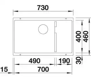 Blanco Zlewozmywak Subline 700-U Level 523538 Antracyt