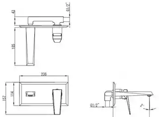 Blue Water ART PLATINO Bateria umywalkowa ROK chrom ROK-BPU.110C