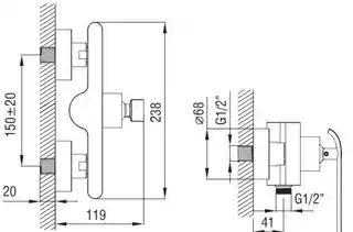 Blue Water Art Platino Emira Bateria prysznicowa natynkowa chrom EMI-BPK.030C