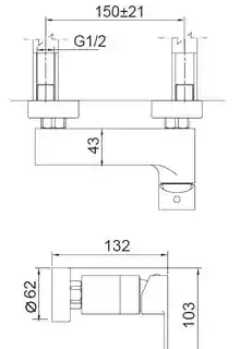Blue Water Gala Bateria prysznicowa ścienna chrom GAL-BPK.030C