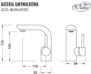 Blue Water Icona Bateria umywalkowa chrom ICO-BUN.010C