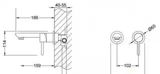 Blue Water Icona bateria umywalkowa podtynkowa chrom ICO-BPU.110C