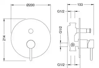 Blue Water Icona Bateria wannowo-prysznicowa podtynkowa chrom ICO-BPD.220C