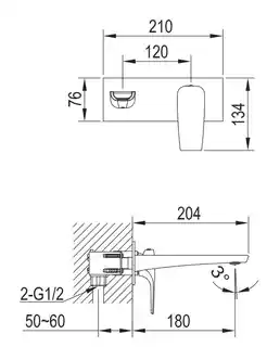 Blue Water Monaco Bateria umywalkowa podtynkowa złota MON-BPU.110