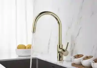 Blue Water Plaza bateria kuchenna z wyciąganą wylewką złota