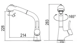Blue Water Retra bateria kuchenna z wyciąganą wylewką mosiądz antyczny