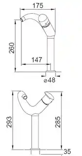 Blue Water Rogo Bateria umywalkowa wysoka chrom ROG-BUW.050C