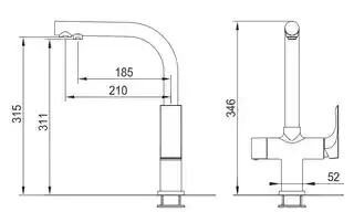 Blue Water Sora Bateria kuchenna czarny mat