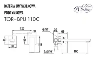 Blue Water Toronto Bateria umywalkowa podtynkowa chrom TOR-BPU.110C