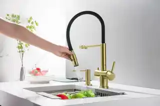 Blue Water TUSAR MOSIĄDZ ANTYCZNY Bateria kuchenna z podłączeniem do filtrów z wyjmowaną wylewką oraz przełącznikiem strumienia wody